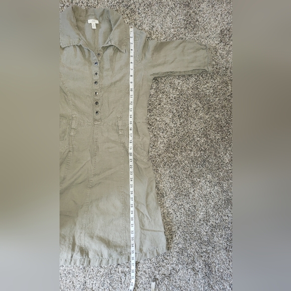 J. Jill| Khaki Button-Up Collared Dress - Picture 5 of 8